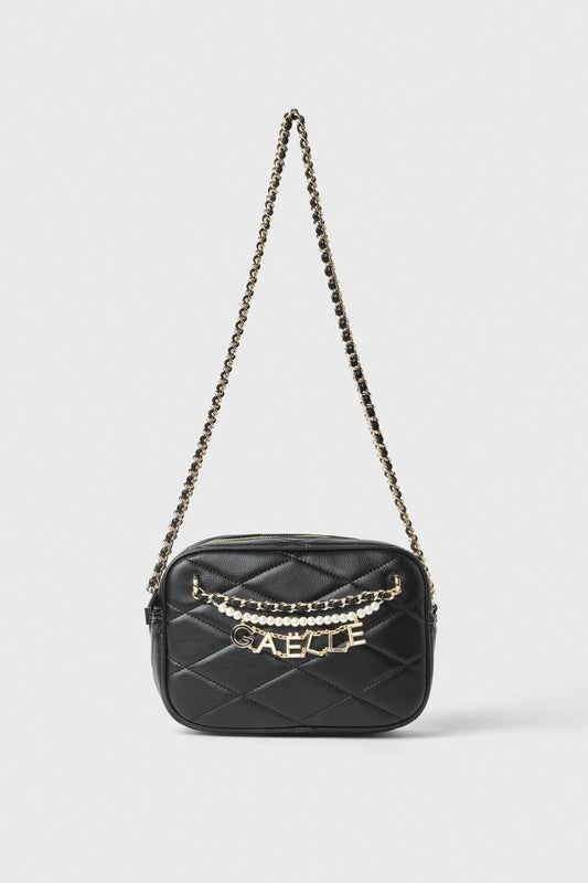 Gaëlle - regular camera bag matelassè con perle e charms gaelle