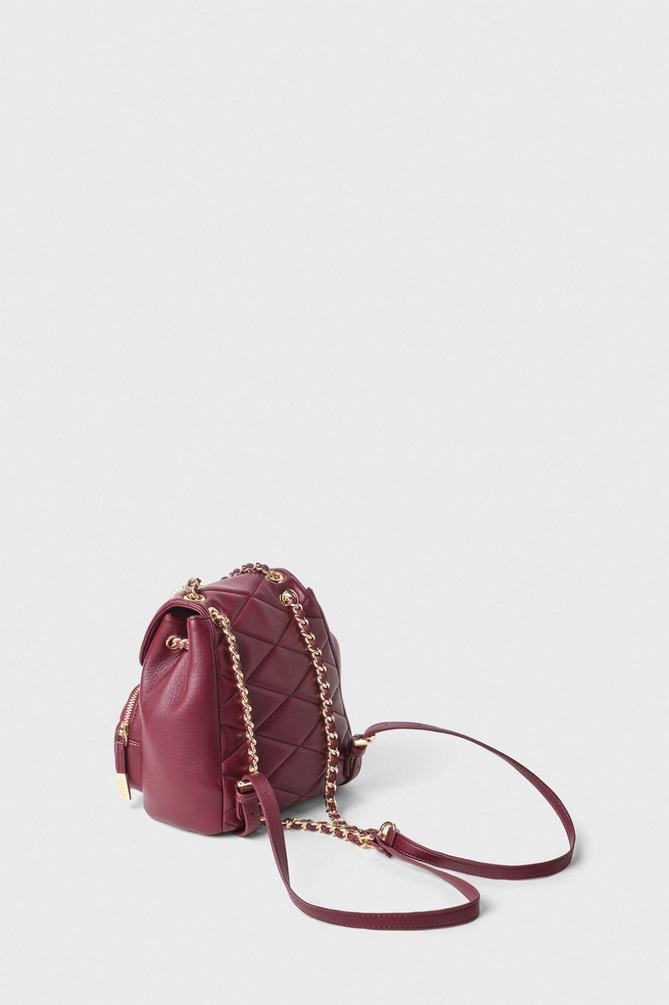Gaëlle - mini back pack matelassè con perle e charms gaelle