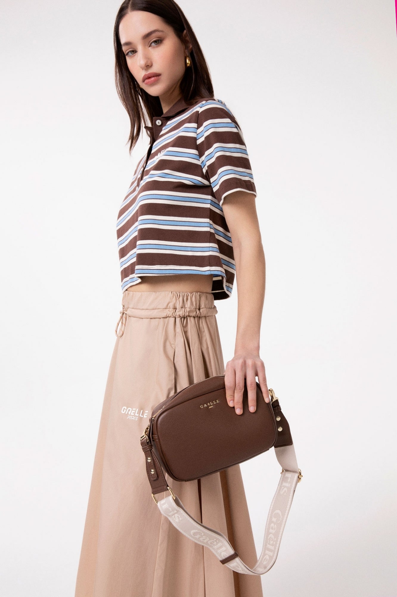 Gaelle- regular camera bag con tracolla jacquard