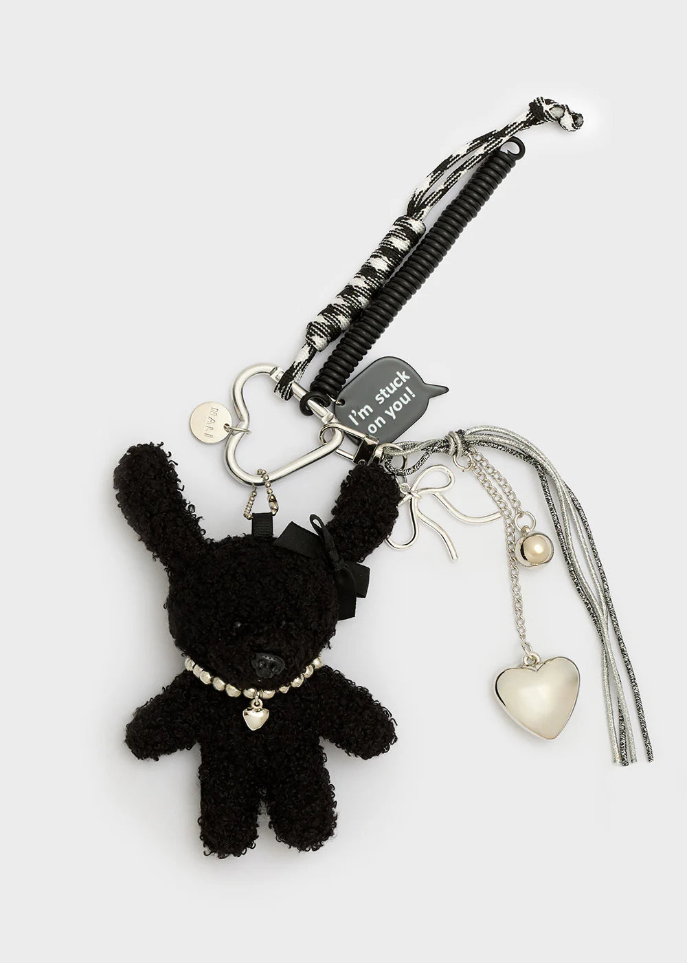 Nali portachiavi charm teddy e cuori