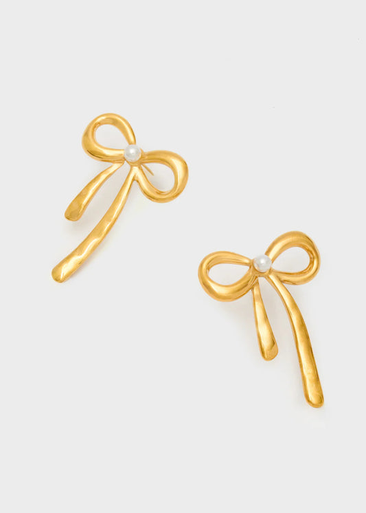 Nali orecchini fiocco+ perla acc. inos. oro