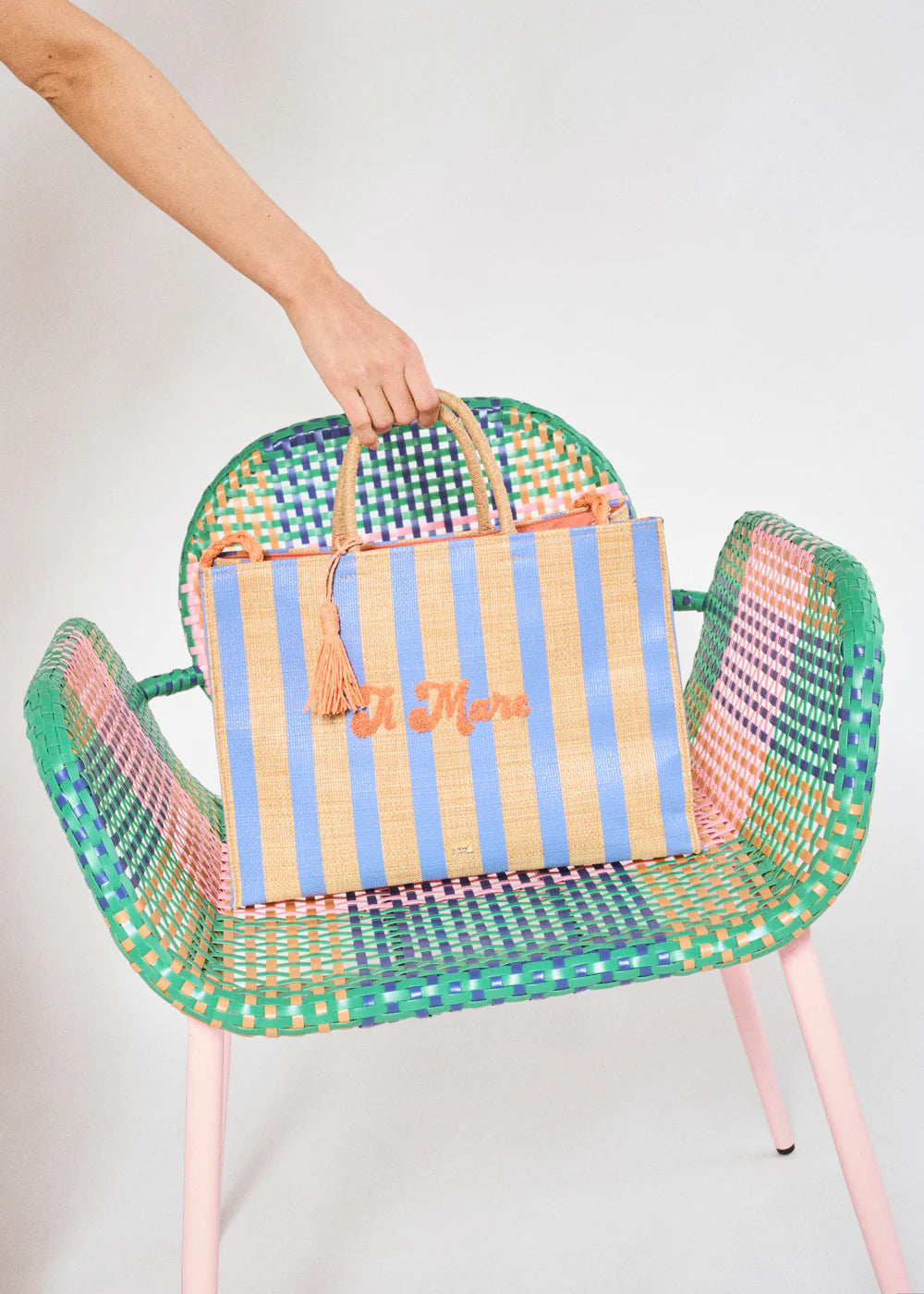NALÍ - BORSA CAPRI SHOPPER IN RAFIA