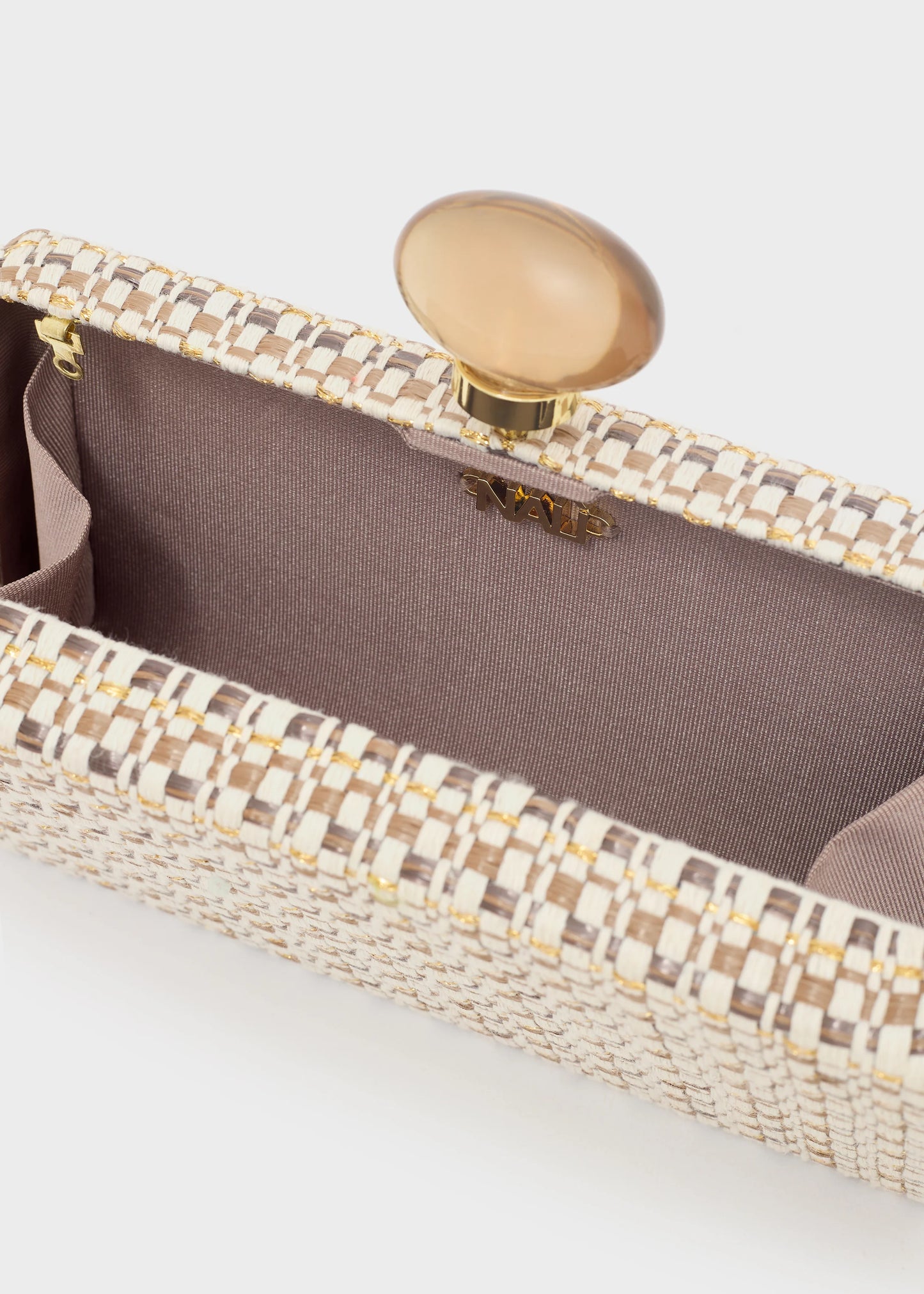 Nali - clutch alba chiusura con pietre