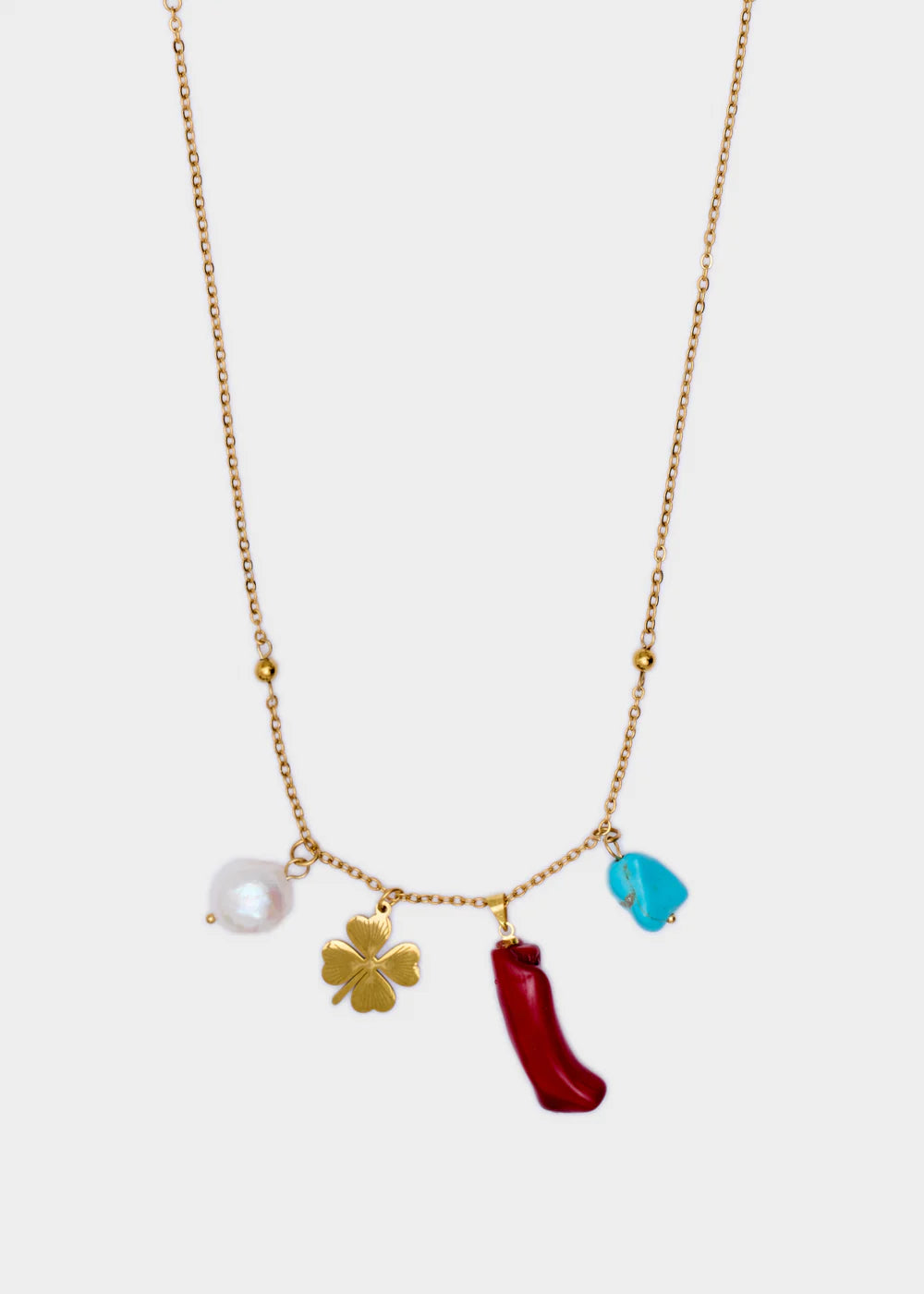NALÍ - COLLANA LUNGA ACC.INO. MULTICHARMS ROSSO