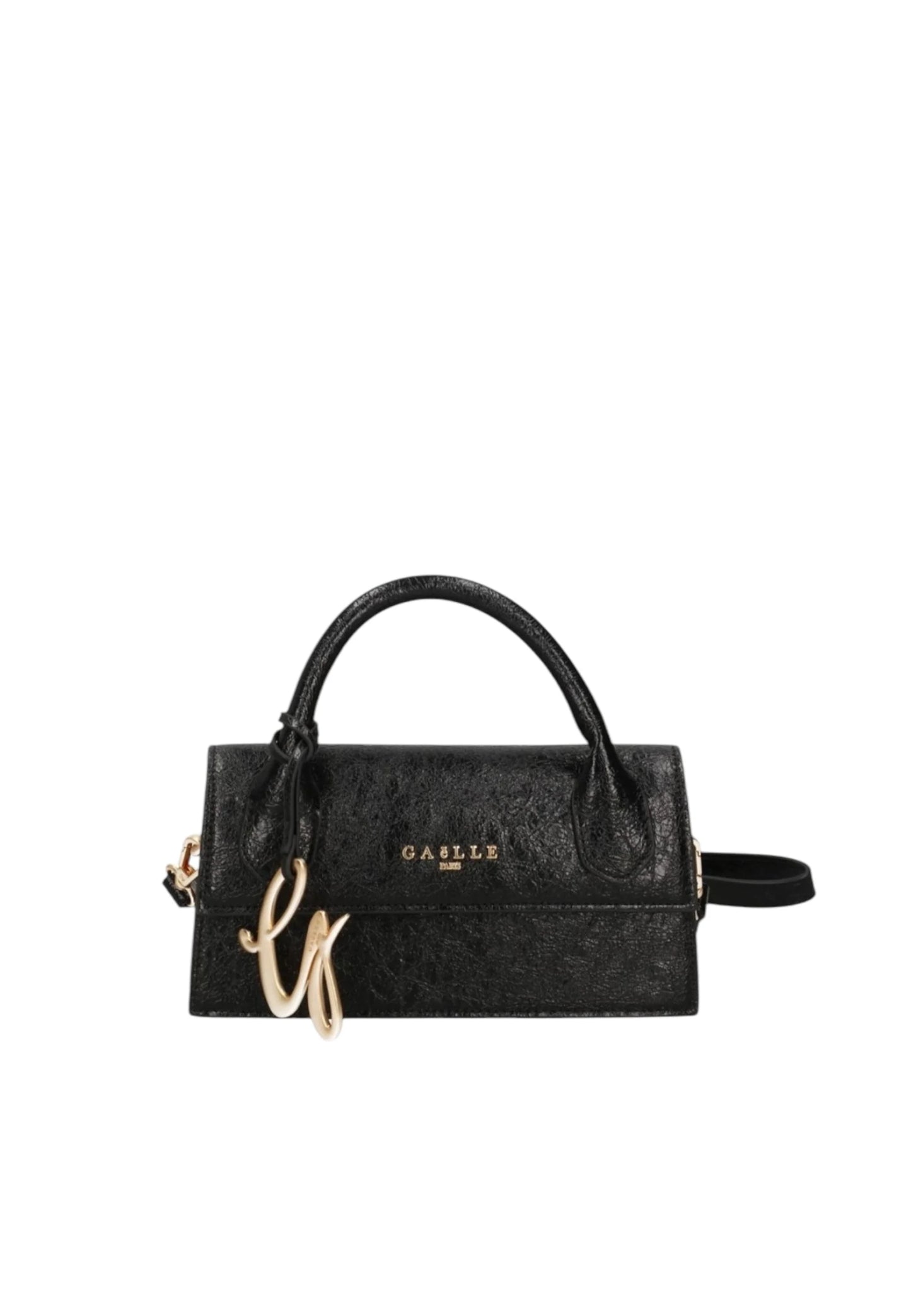 GAËLLE - MINI SHOULDER STRAP CON LOGO IN METALLO E MAXI FLAG G COURSIVE