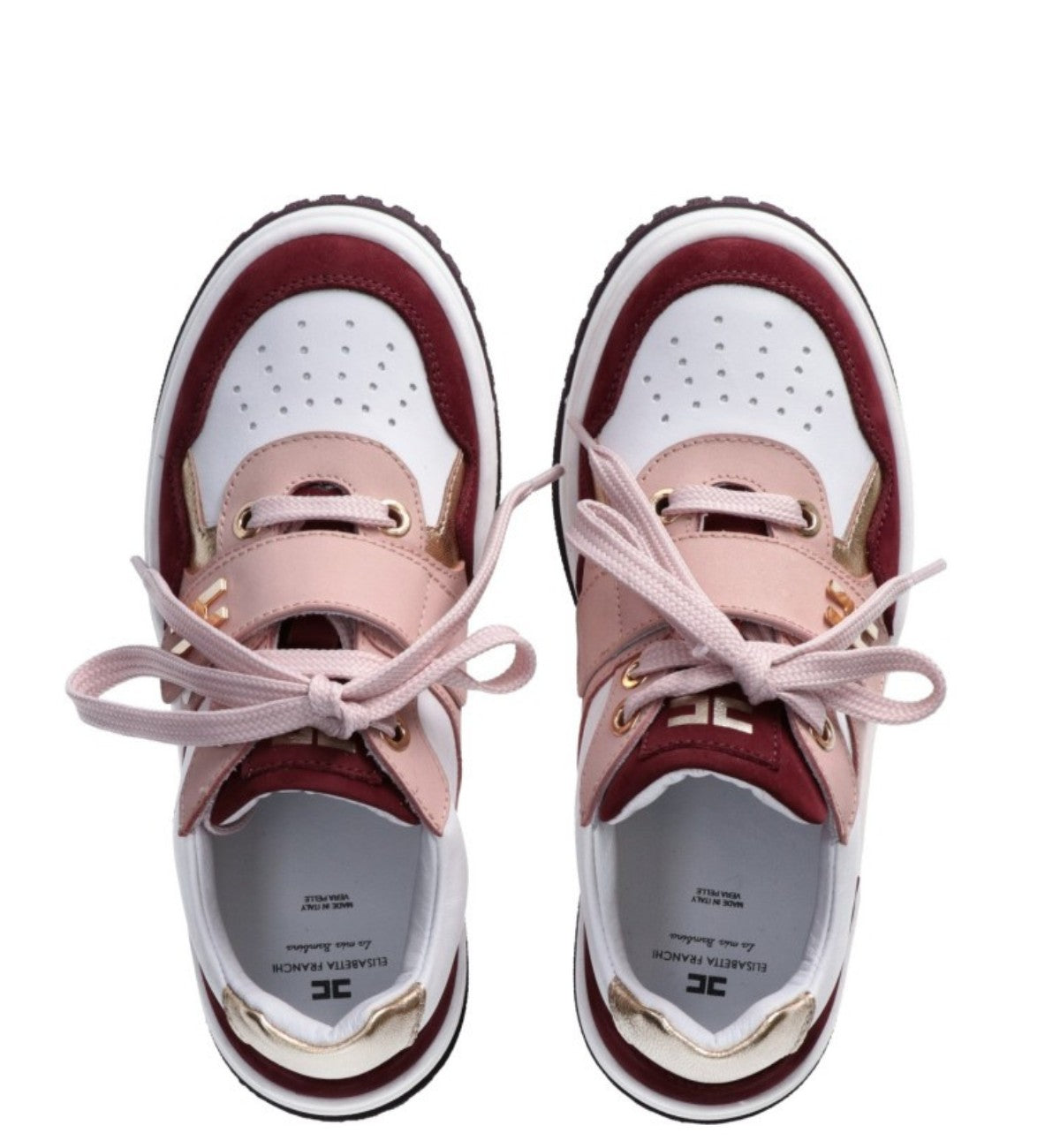 Elisabetta franchi - low cut lace-up/velcro snaker