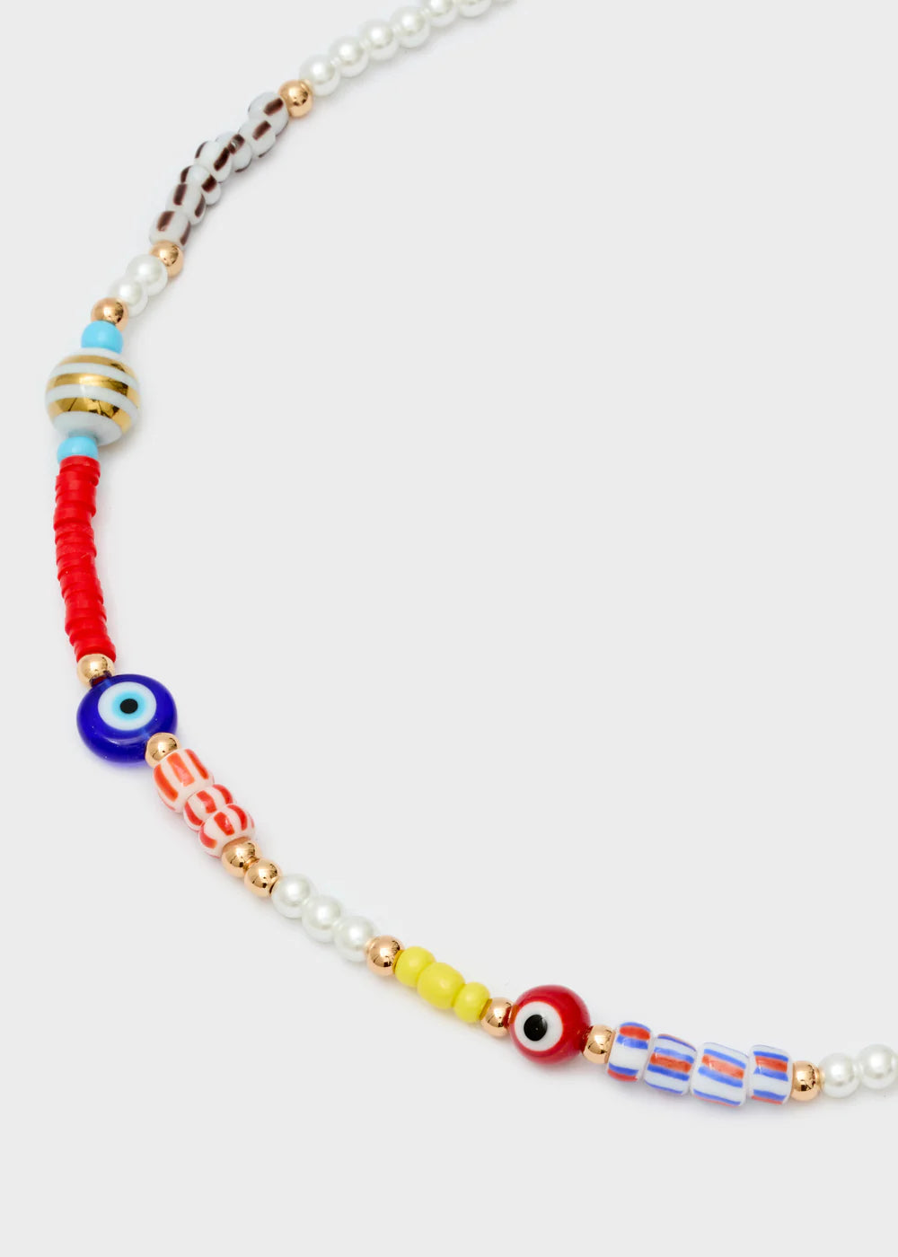 NALÍ - COLLANA PERLINE BIANCO/MULTICOLORE