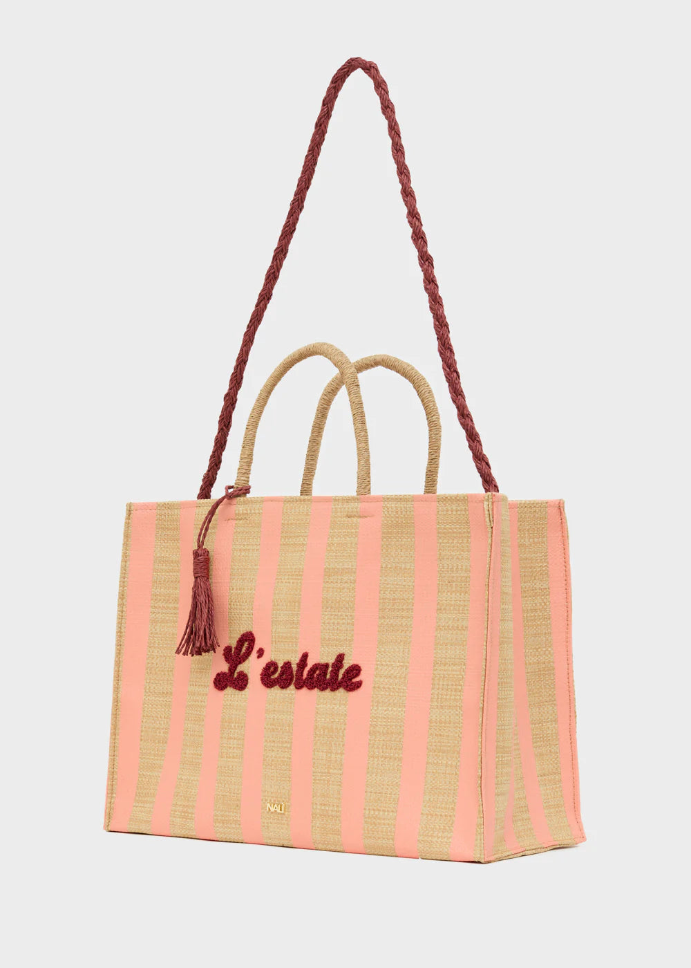 NALÍ - BORSA CAPRI SHOPPER IN RAFIA