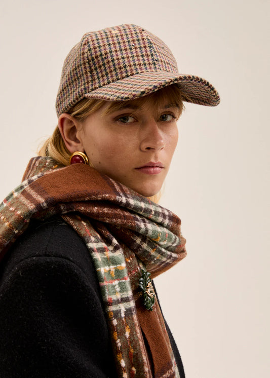 Nalì cappello halo con pietre check