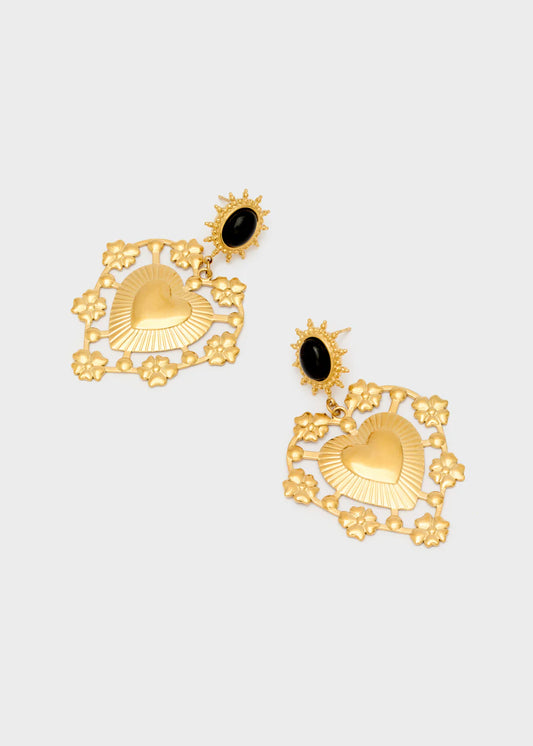 Nali orecchini cuori sacri con pietre