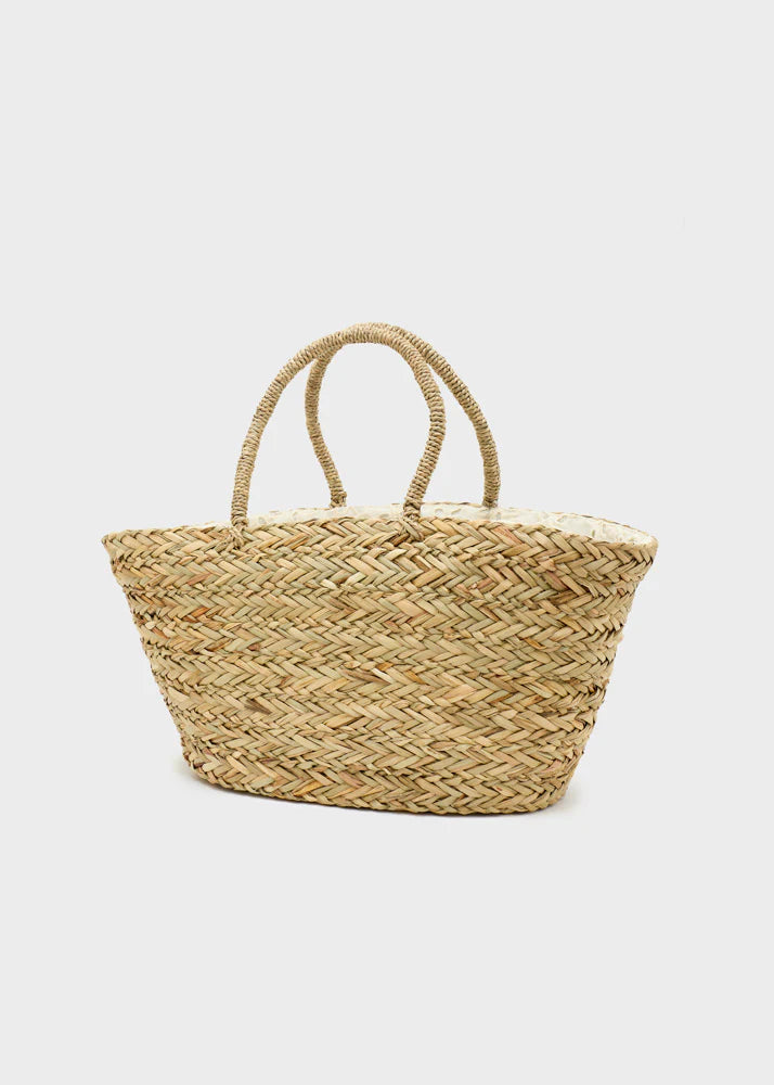 Nali - Borsa Santorini con pizzo San Gallo paglia