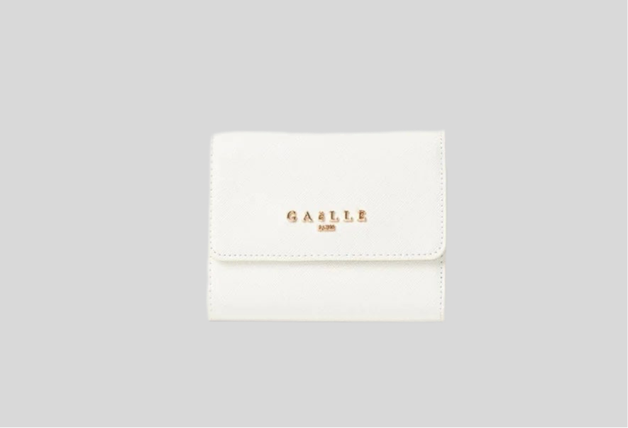 GAËLLE - MINI CONTINENTAL IN SAFFIANO ECO-LEATHER AND METAL LOGO