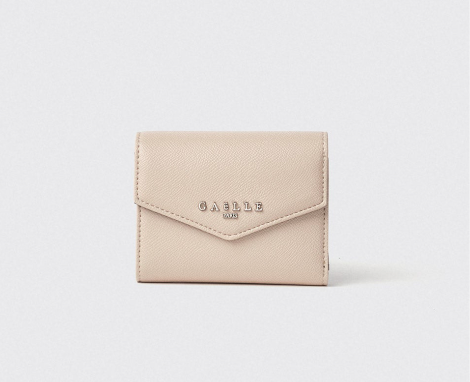 GAËLLE - MINI CONTINENTAL IN SAFFIANO ECO-LEATHER AND METAL LOGO