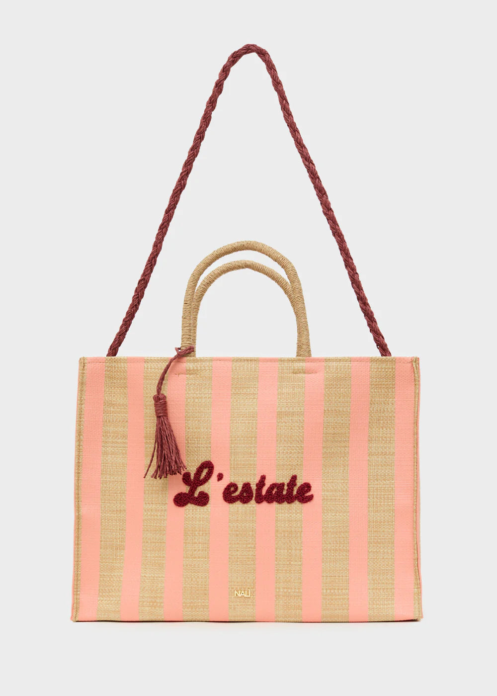 NALÍ - BORSA CAPRI SHOPPER IN RAFIA