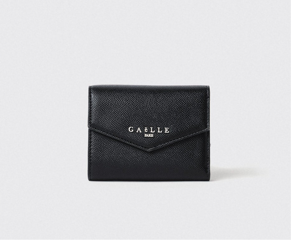GAËLLE - MINI CONTINENTAL IN SAFFIANO ECO-LEATHER AND METAL LOGO