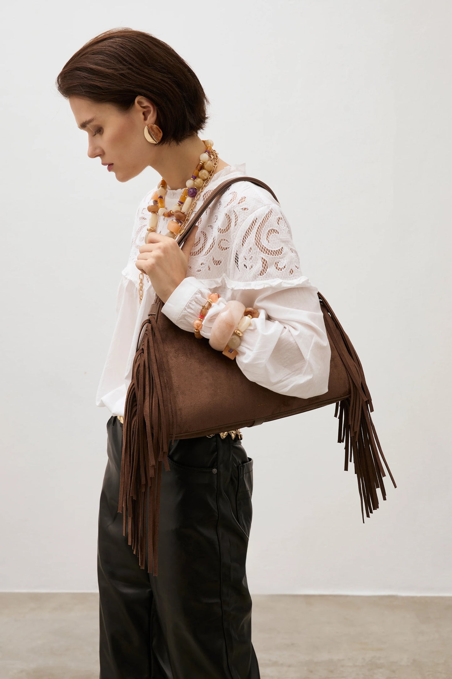 Nali - borsa dallas a spalla con frange