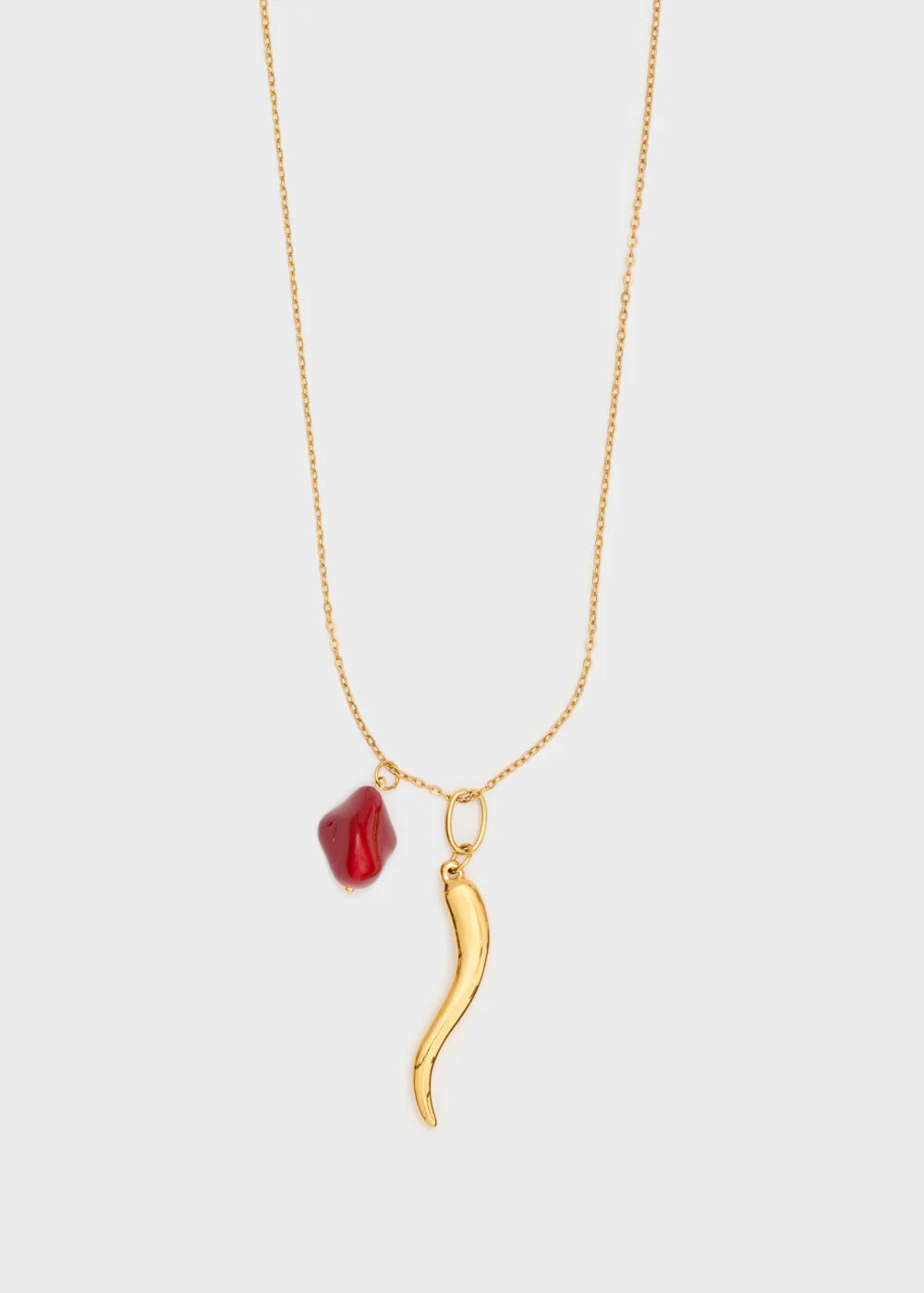 NALÍ - COLLANA CORNO+CORALLO AC. INO. PLA. ORO 14