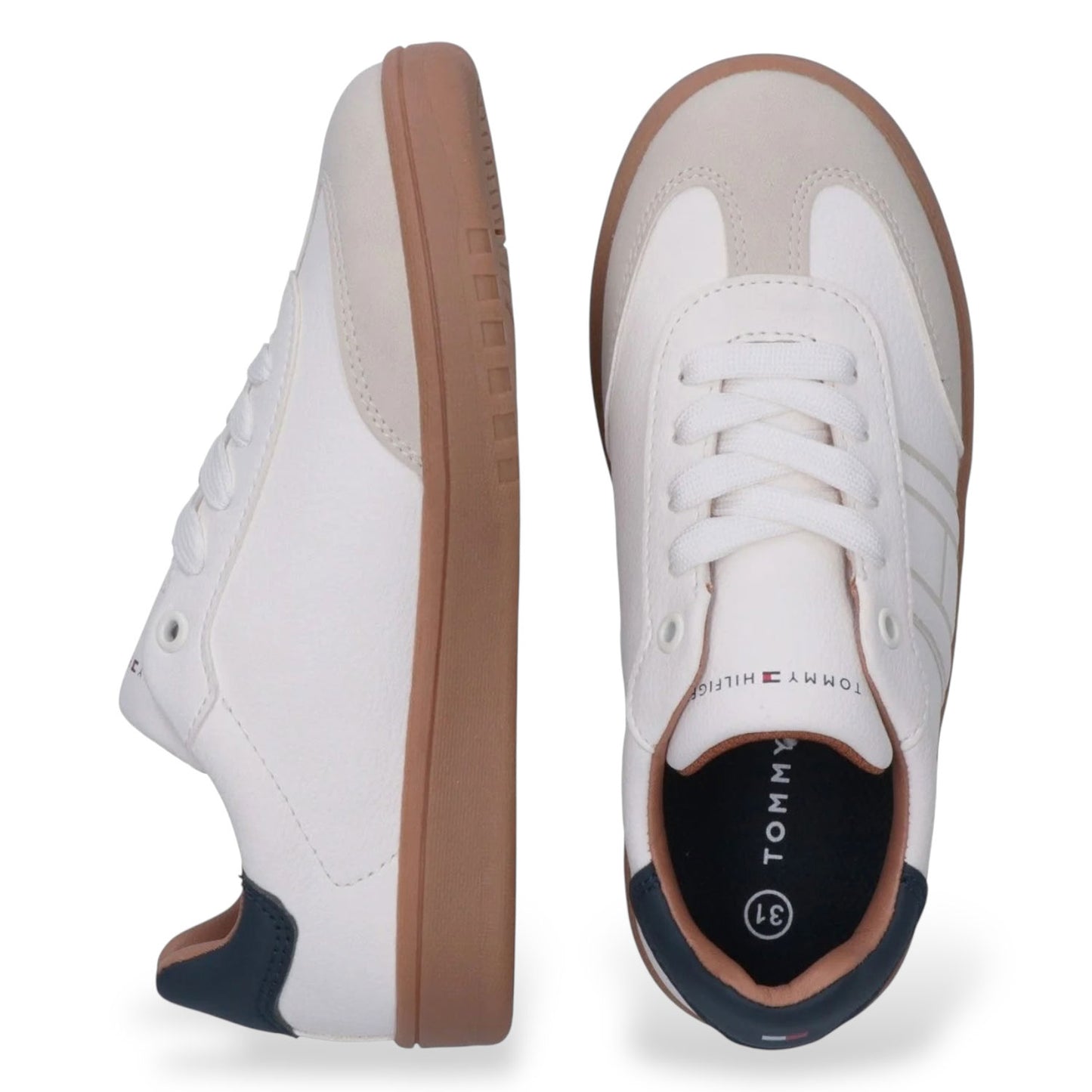 Tommy hilfiger lace up sneaker beige/off white blue