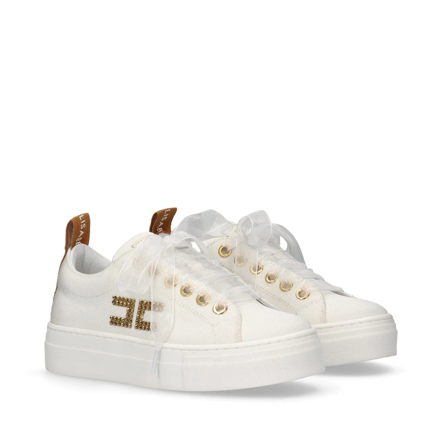 Elisabetta Franchi - Snekaers platform logo strass