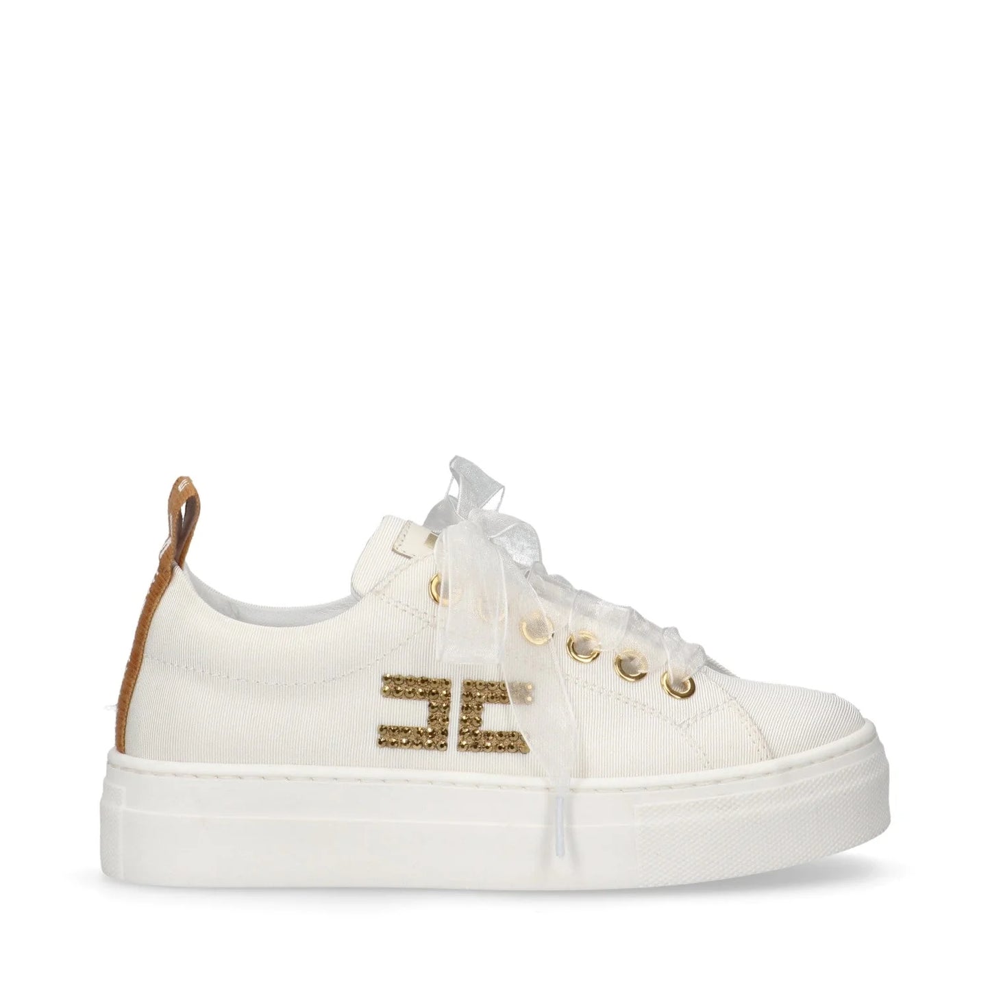 Elisabetta Franchi - Snekaers platform logo strass