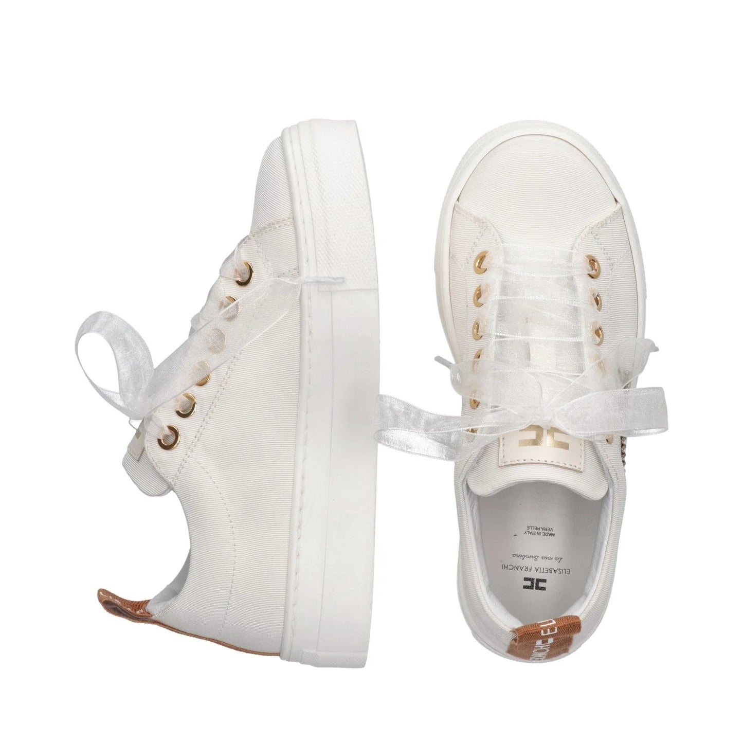 Elisabetta Franchi - Snekaers platform logo strass