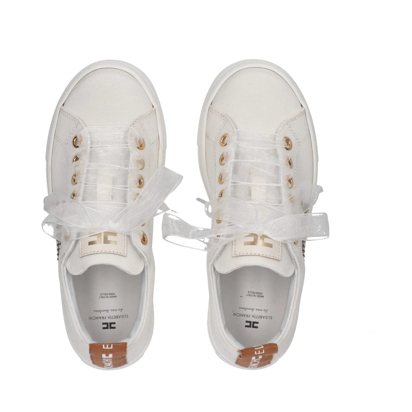 Elisabetta Franchi - Snekaers platform logo strass