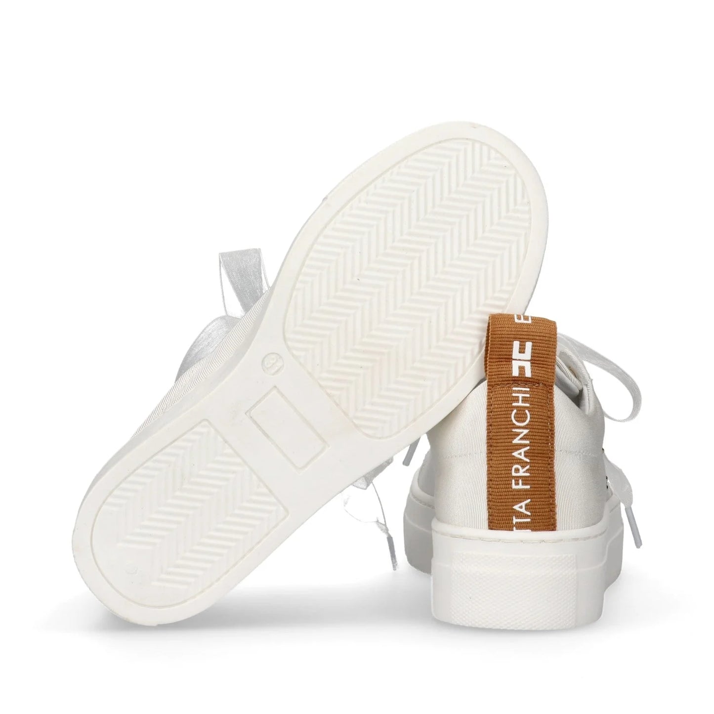 Elisabetta Franchi - Snekaers platform logo strass