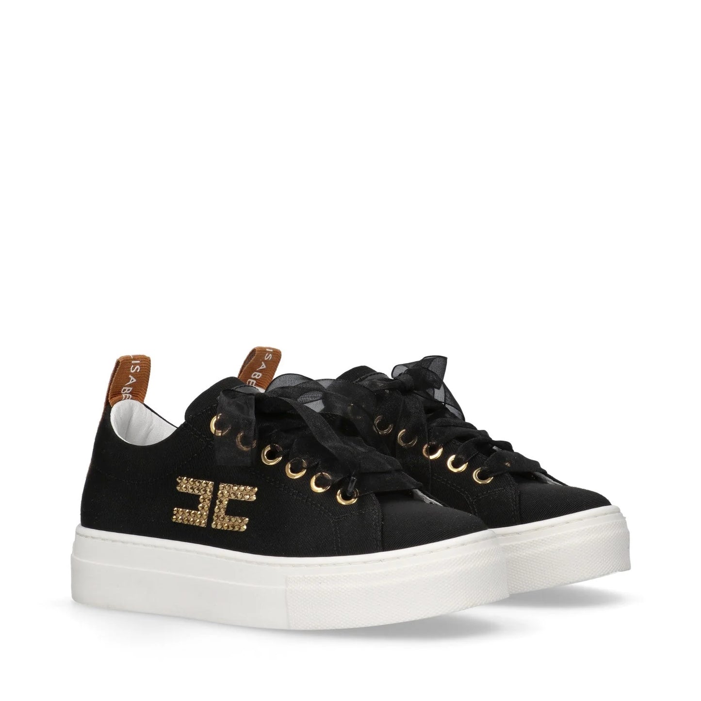 Elisabetta Franchi - Snekaers platform logo strass