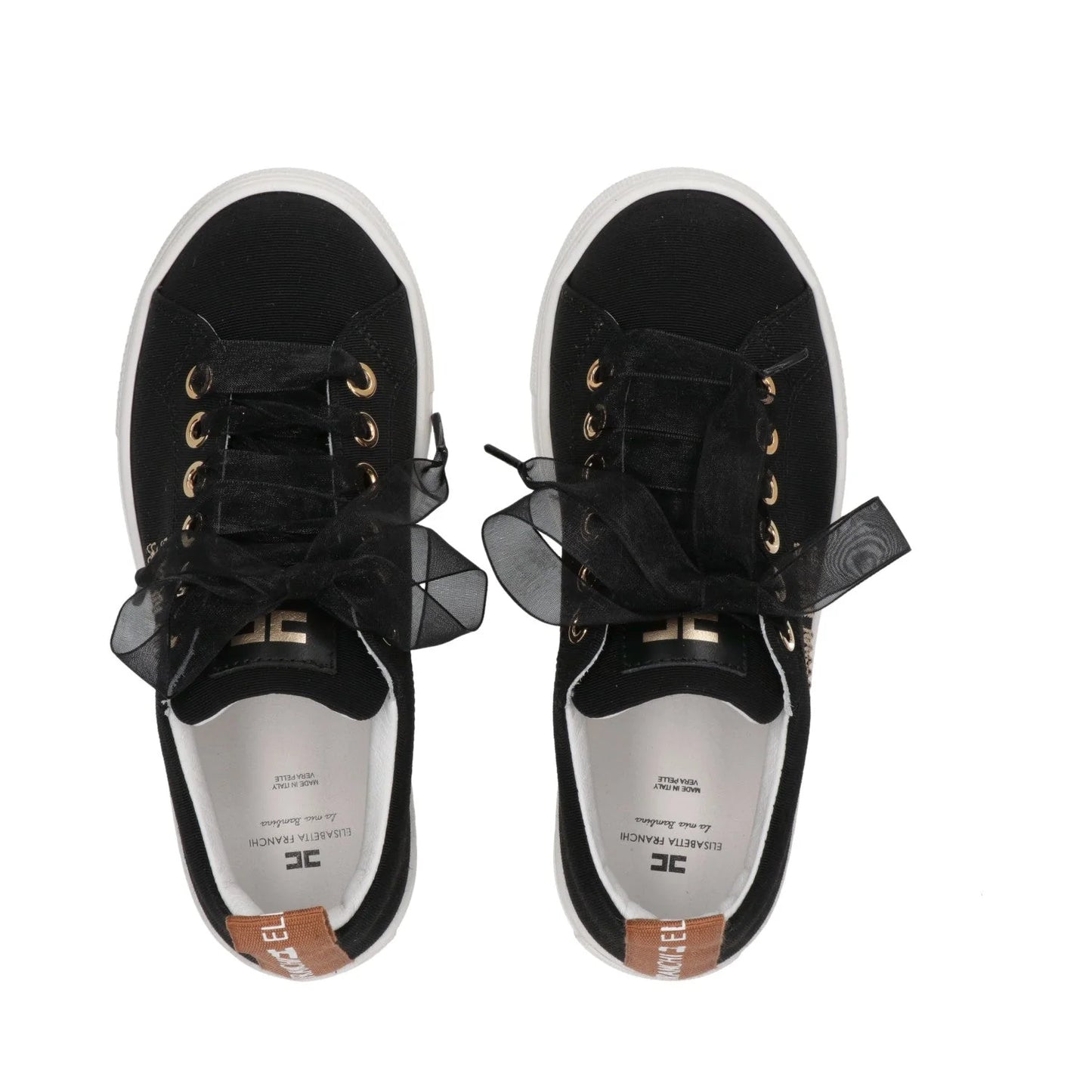 Elisabetta Franchi - Snekaers platform logo strass