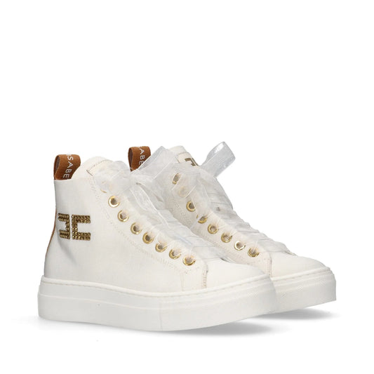 Elisabetta Franchi - Sneakers platform hight top logo strass