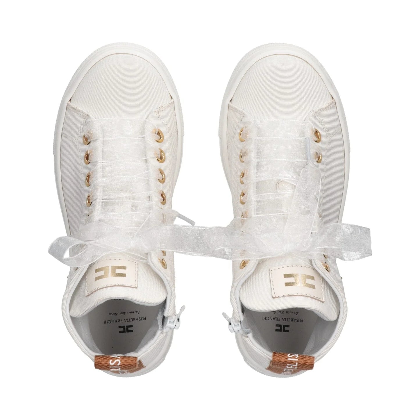 Elisabetta Franchi - Sneakers platform hight top logo strass