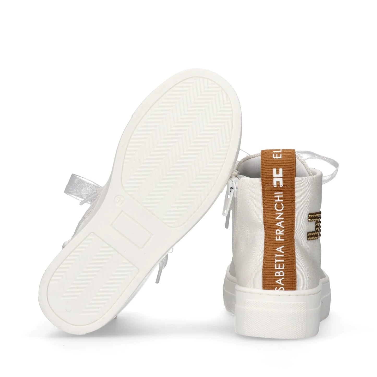 Elisabetta Franchi - Sneakers platform hight top logo strass