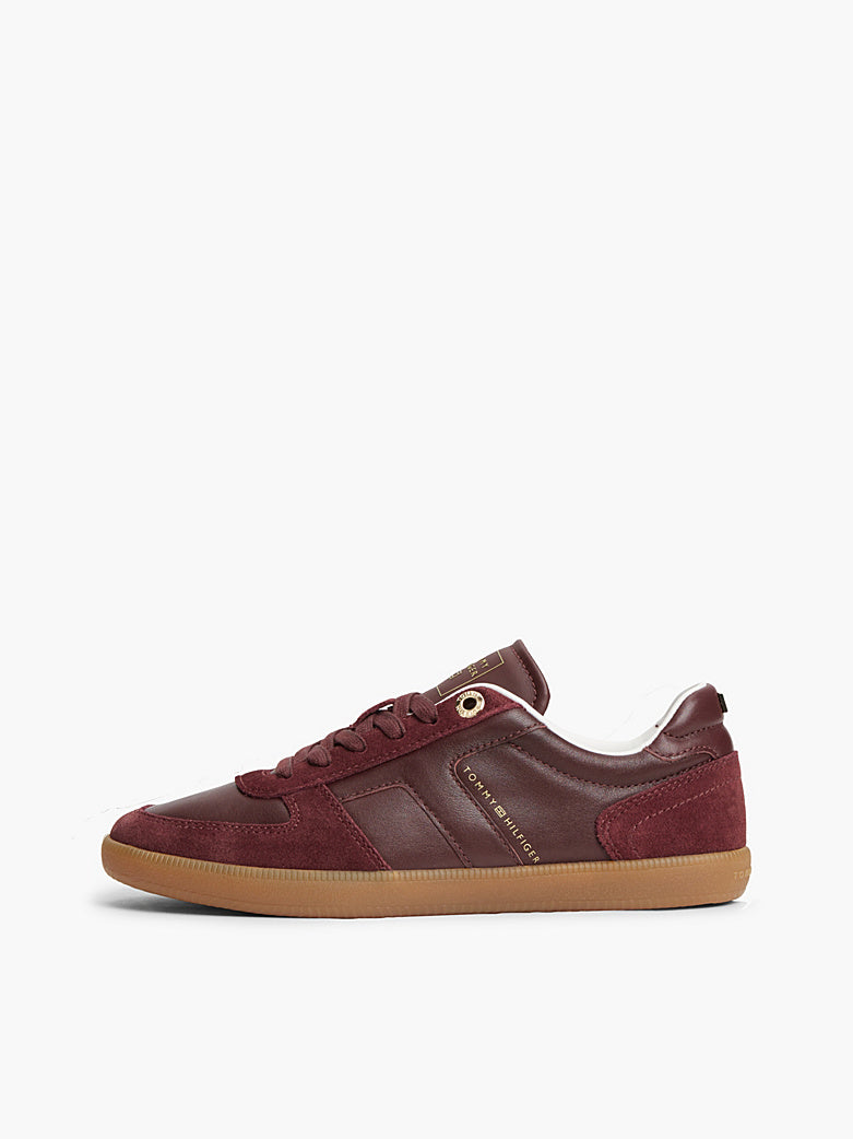 Tommy Hilfiger - Sneakers TH Tribeca in pelle con mix di texture e bandierina