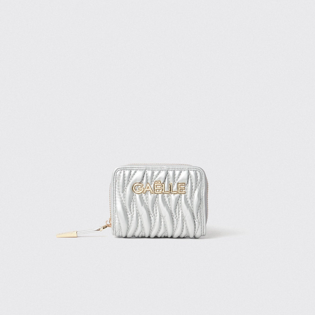 GAËLLE - MINI ZIP AROUND PLISSE' WITH METAL LOGO