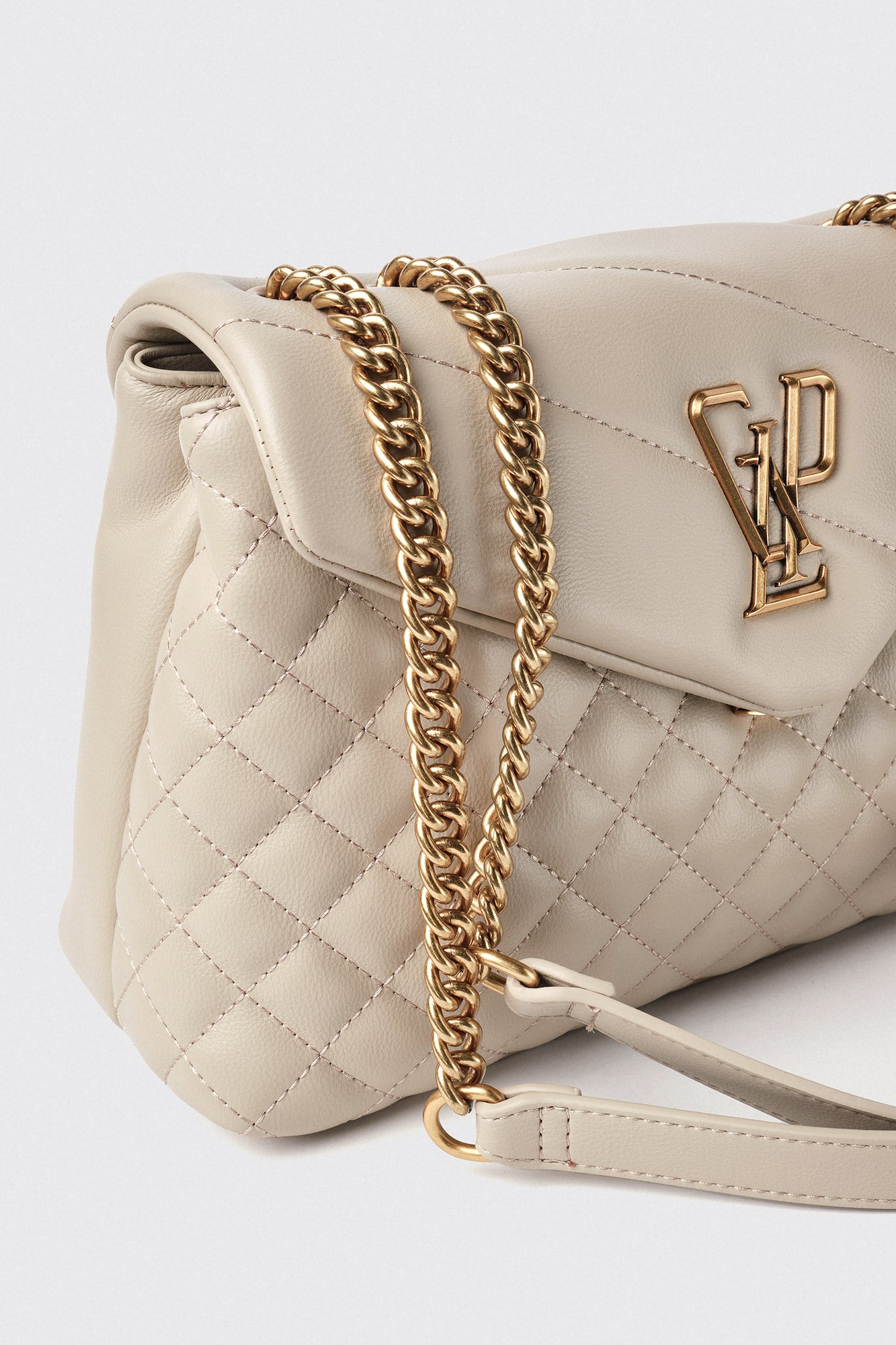 GAËLLE - MAXI SHOULDER STRAP DOPPIO MATELASSE' GLP IN METALLO