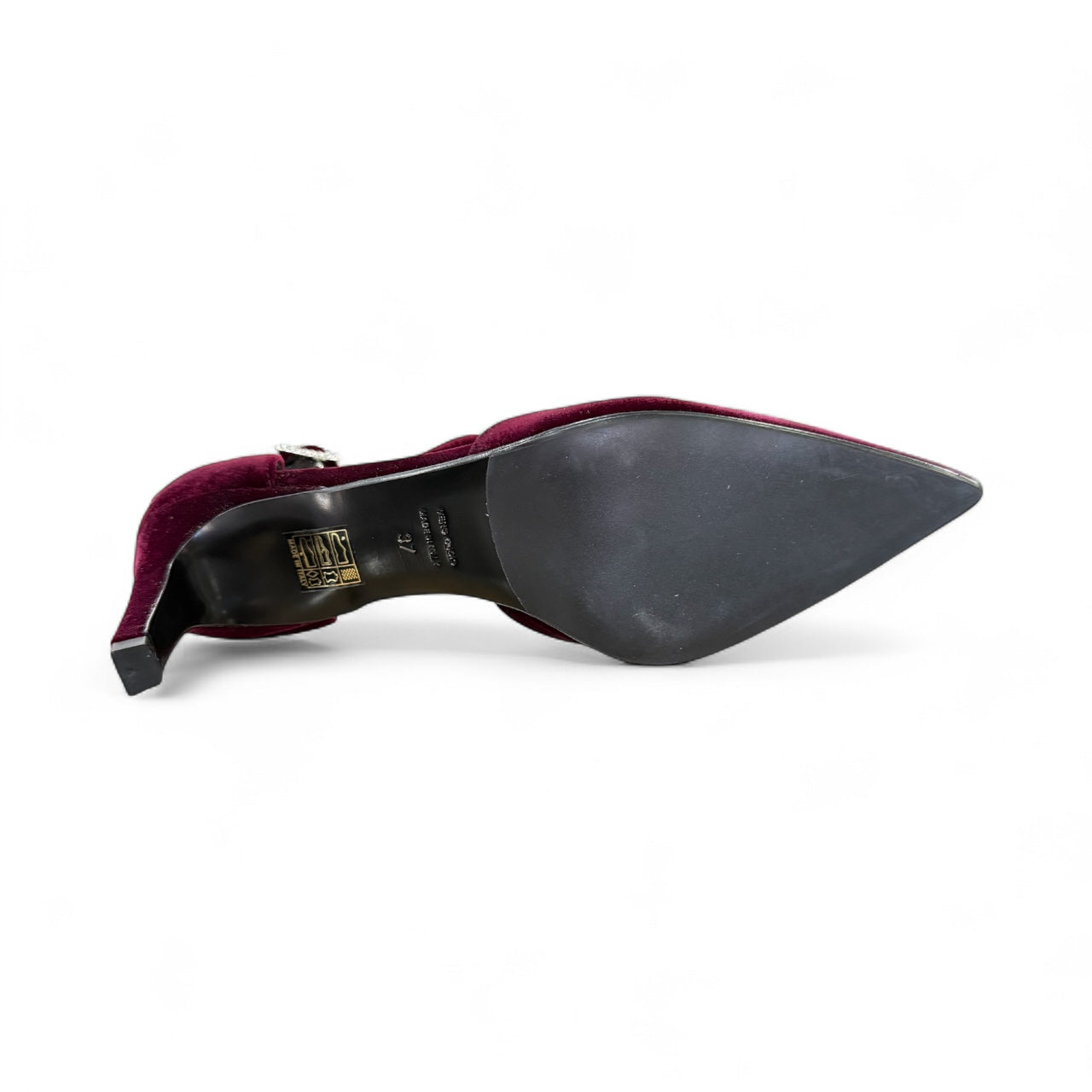 Chantal - slingback velluto bordò
