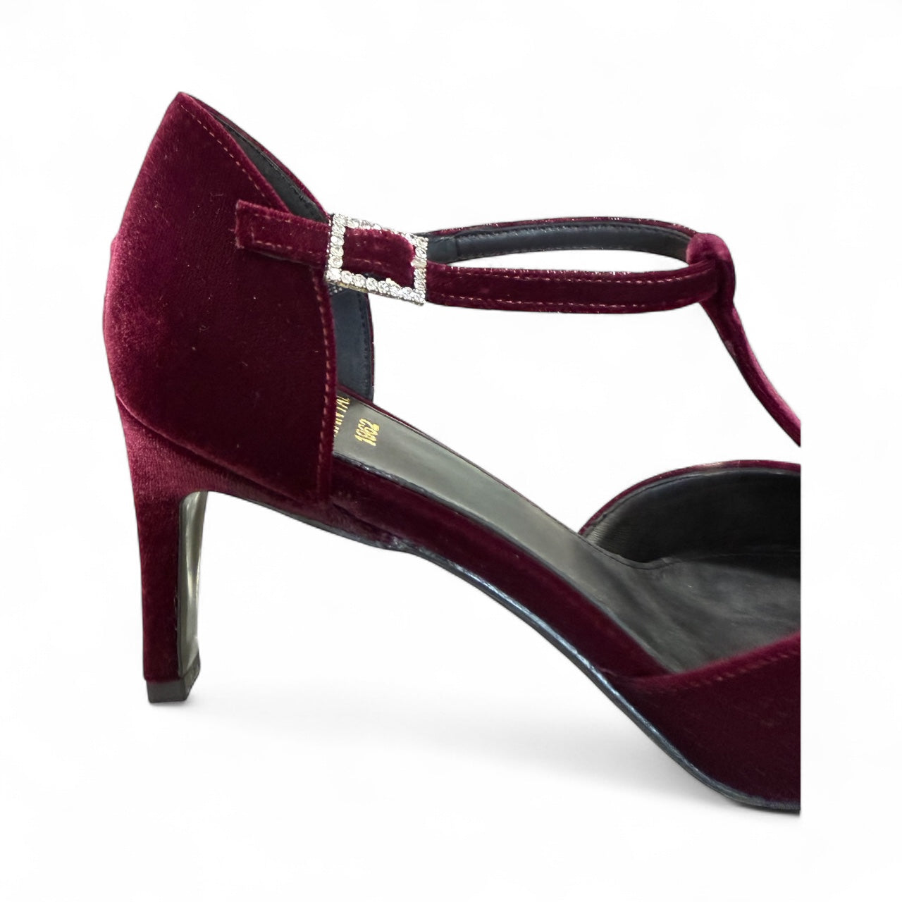 Chantal - slingback velluto bordò