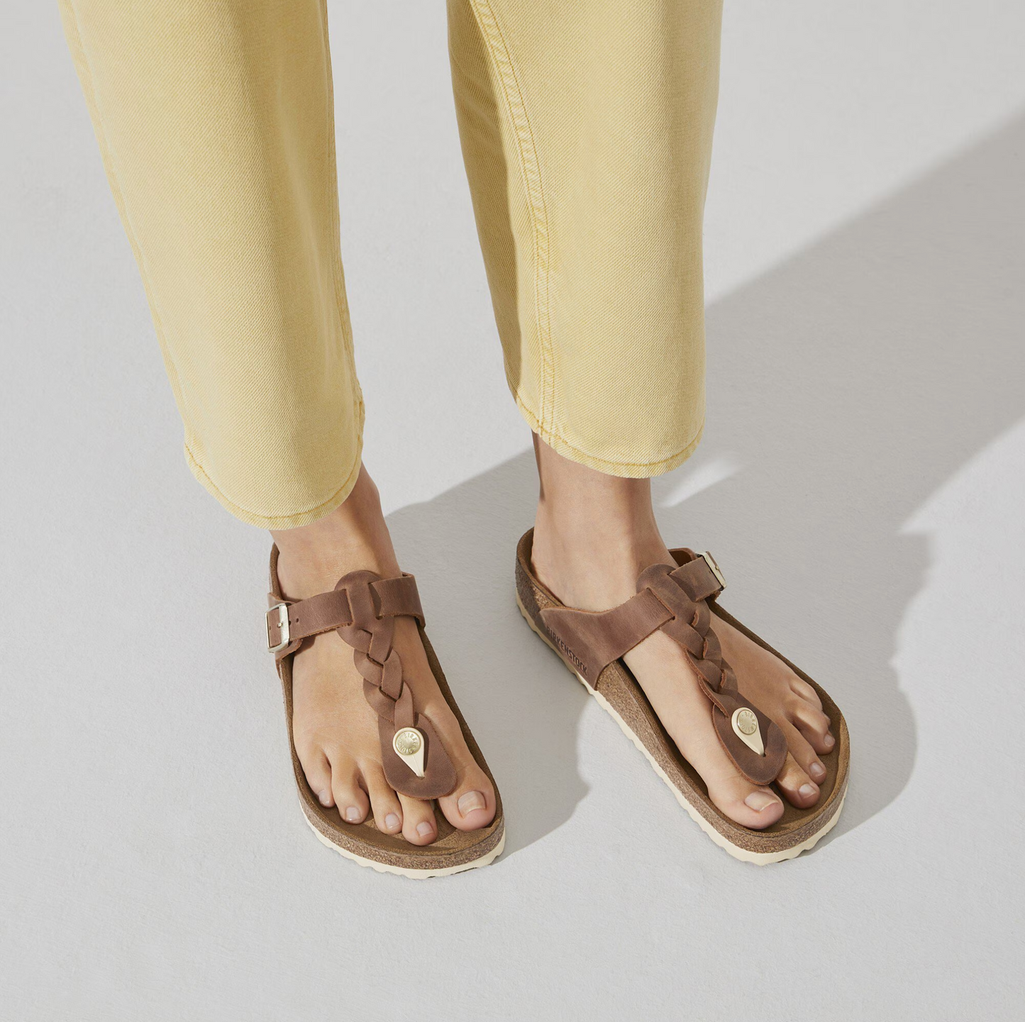 Birkenstock - Gizeh Braided Pelle oliata