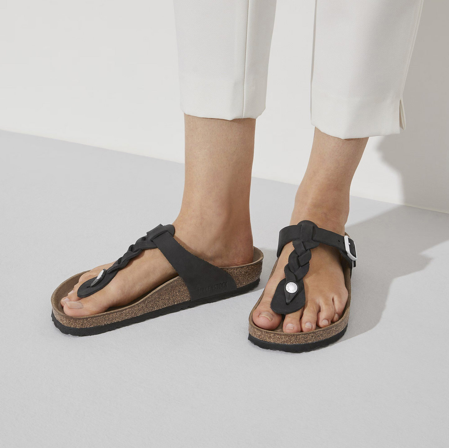 Birkenstock - Gizeh Braided Pelle oliata