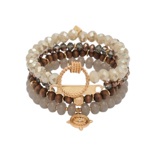 Nalì-set bracciali elastico occhio beads