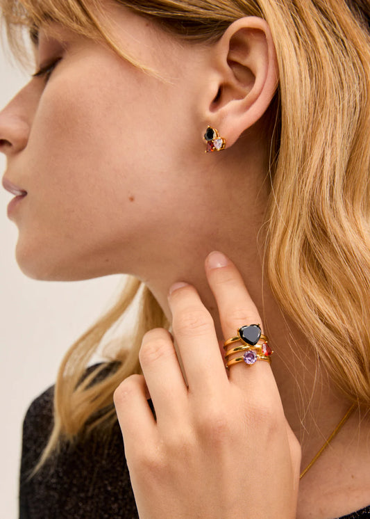 Nalì- anello 3 pietre cuore