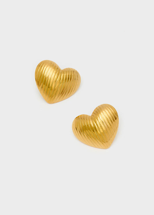 Nali orecchini cuore zigrinati  acc. ino.