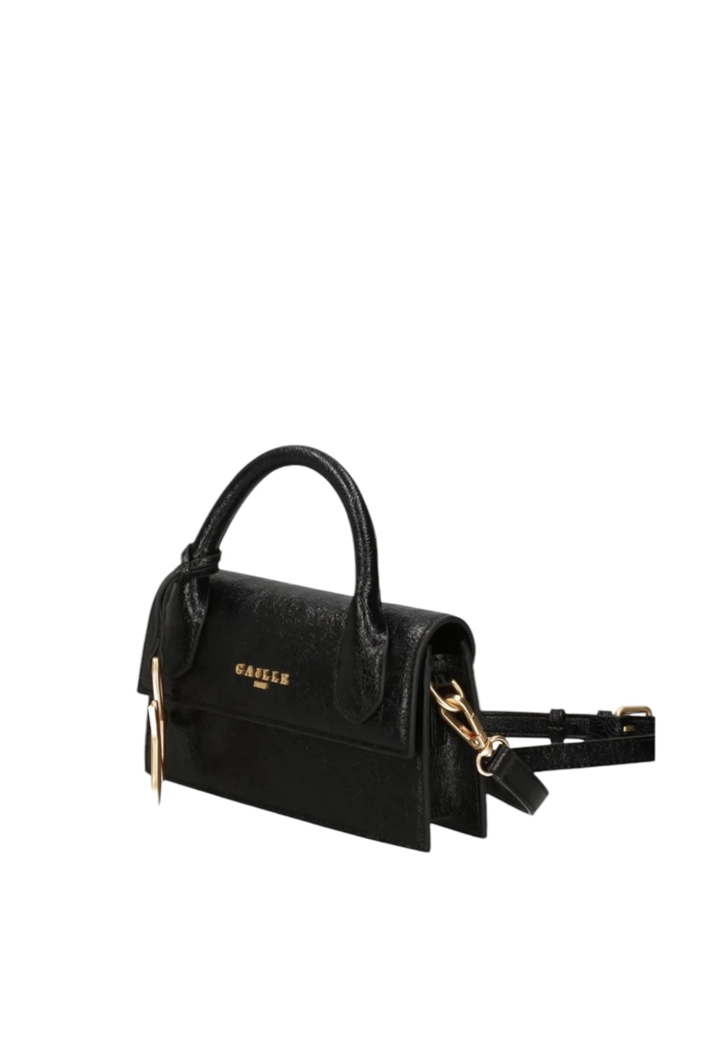 GAËLLE - MINI SHOULDER STRAP CON LOGO IN METALLO E MAXI FLAG G COURSIVE