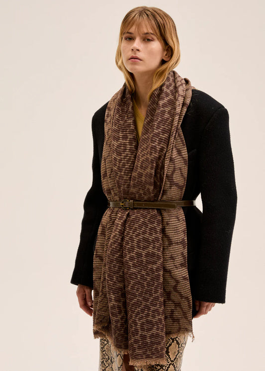 Nalì- sciarpa animalier lurex plisse