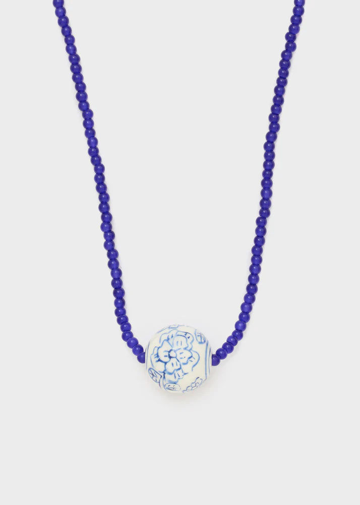 Nali - Collana girocollo con perline blu