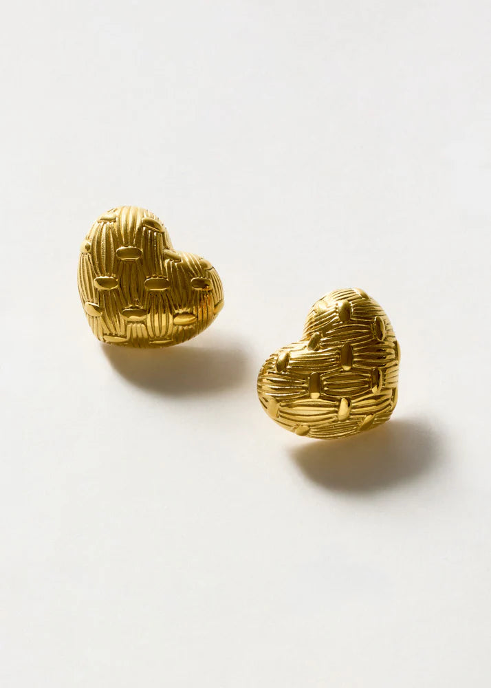 Nali - Orecchini cuore lavorato oro