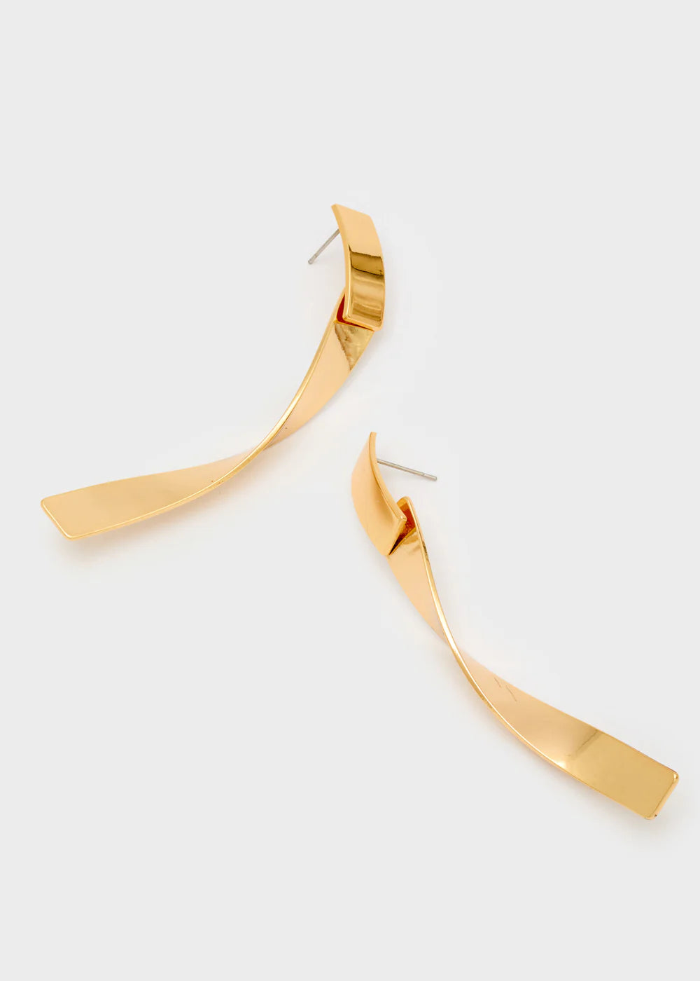 Nali orecchini twist lunghi oro