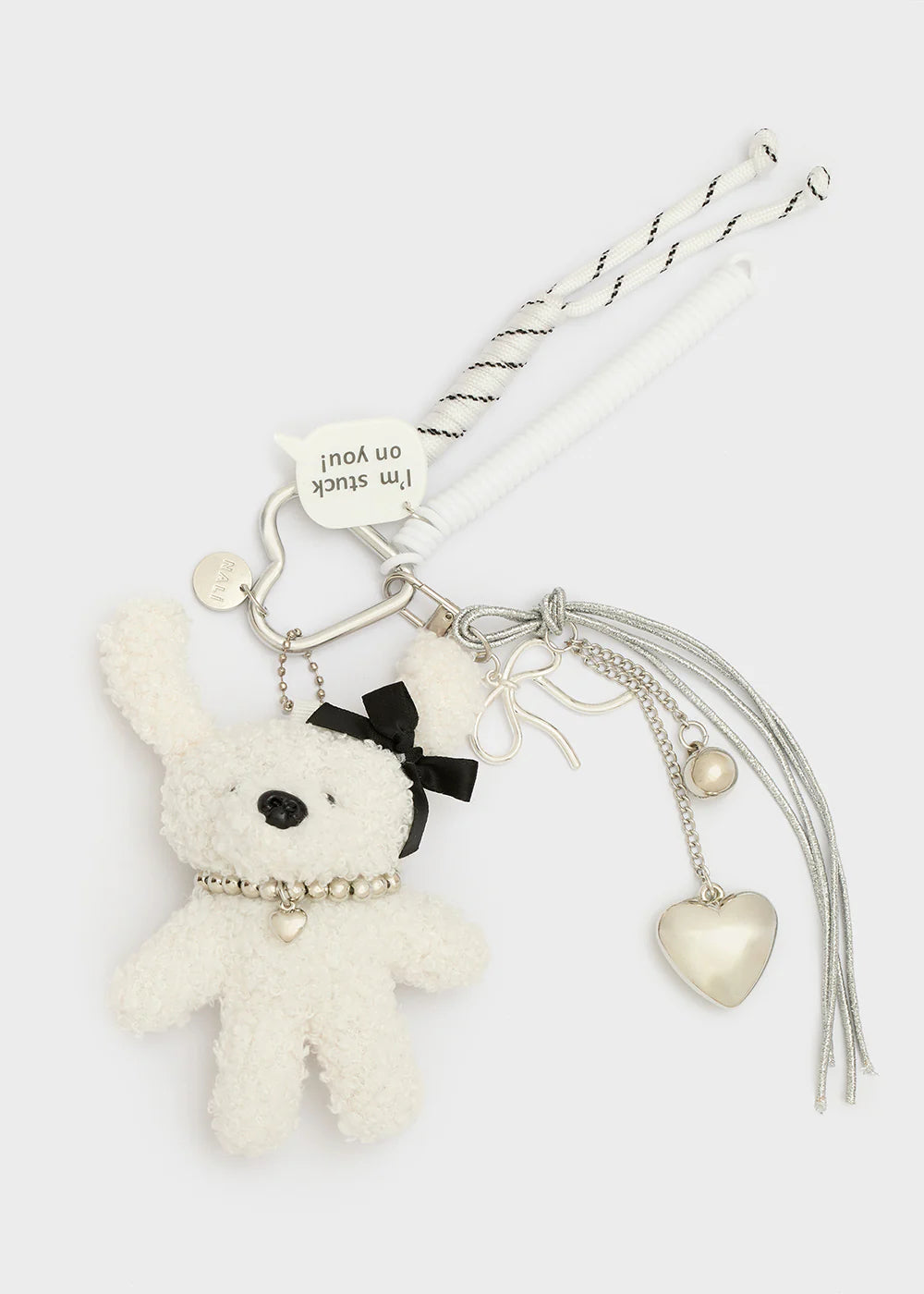 Nali portachiavi charm teddy e cuori