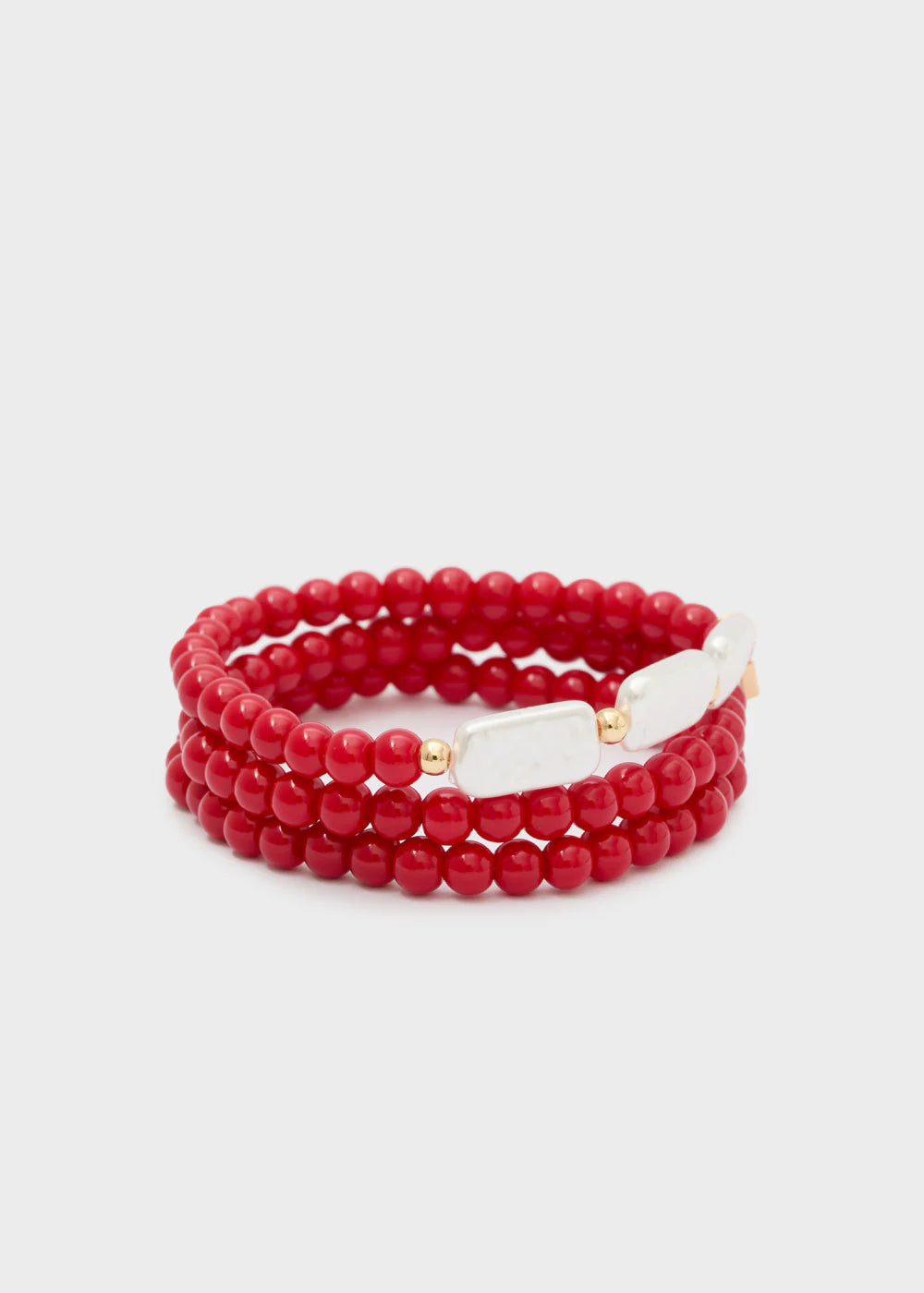 NALÍ - SET BRACCIALI PERLE ROSSE E BIANCHE