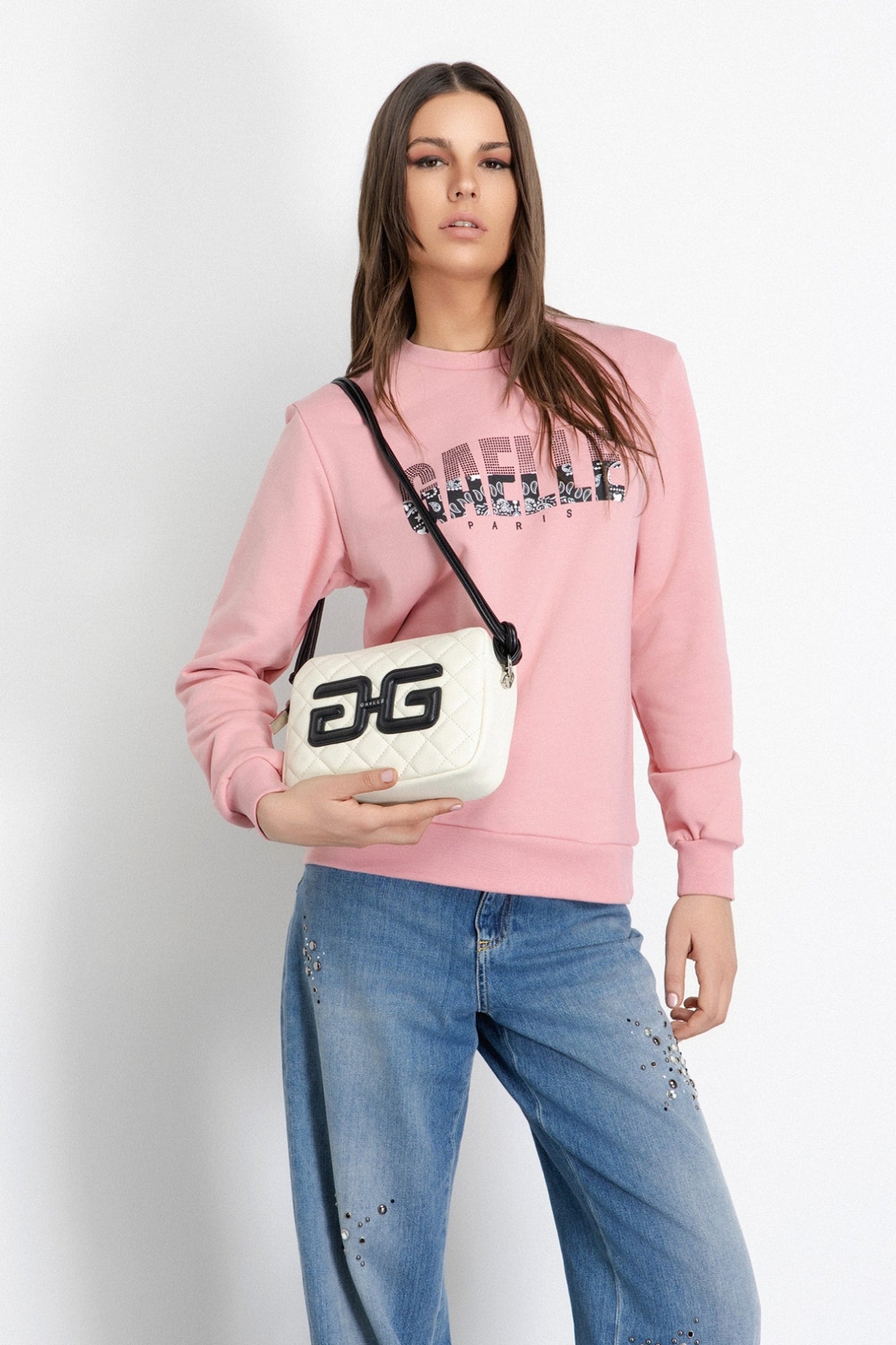 Gaëlle - regular camera bag matelassè e maxi patch double g liscio